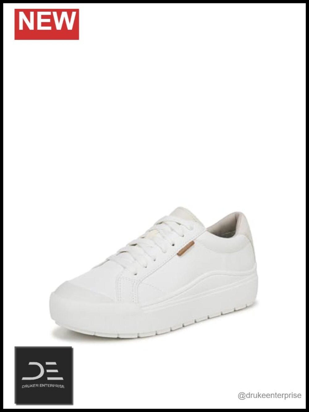 Lace-Up Platform Faux Leather Sneakers, Cushioned for All-Day Wear